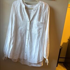 Aerie White Textured Blouse